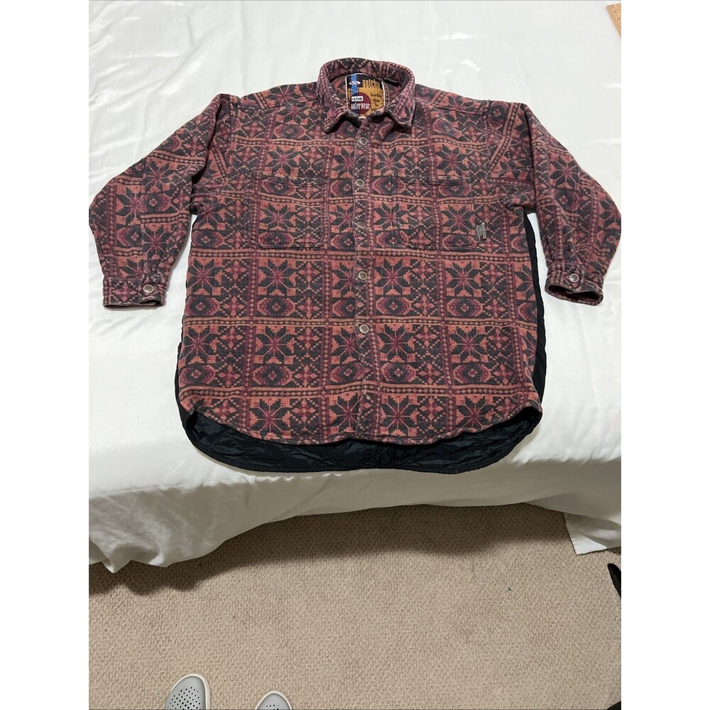 90's Tapestry Jacket Southwestern Print GOTCHA Oversize All Over Print Sz M Boho